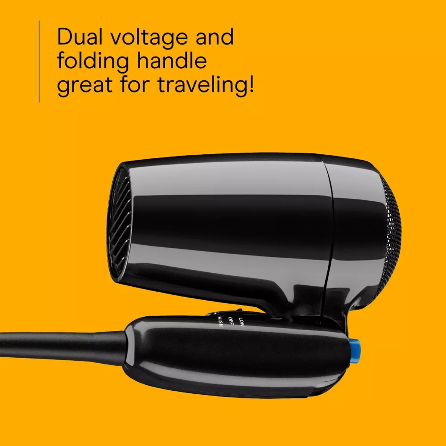 Compact Folding Travel Hair Dryer With Dual Voltage