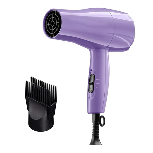Ceramic Compact Hair Dryer With Comb And Detangler Attachments
